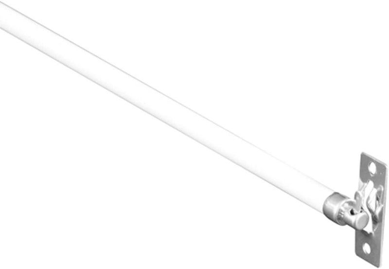 Graber COLIBROX Swivel End Sash Curtain Rods - 5/16-Inch, Adjustable Width 12 to 21-Inch, White with Nickel Ends, 2 Rods per Pack - Image 1